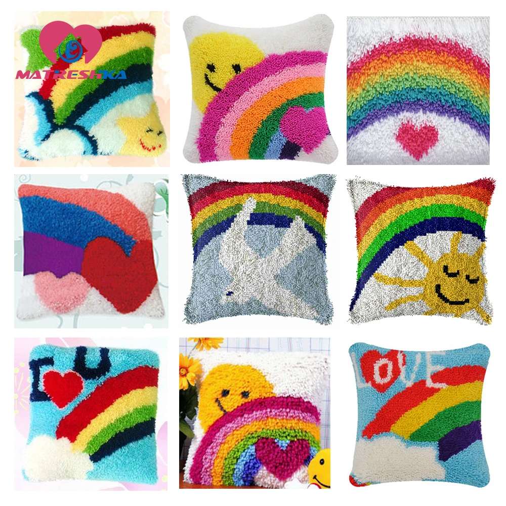 Радуга Ковер Набор для вышивания крестиком Подушка сделай сам крюк с защелкой