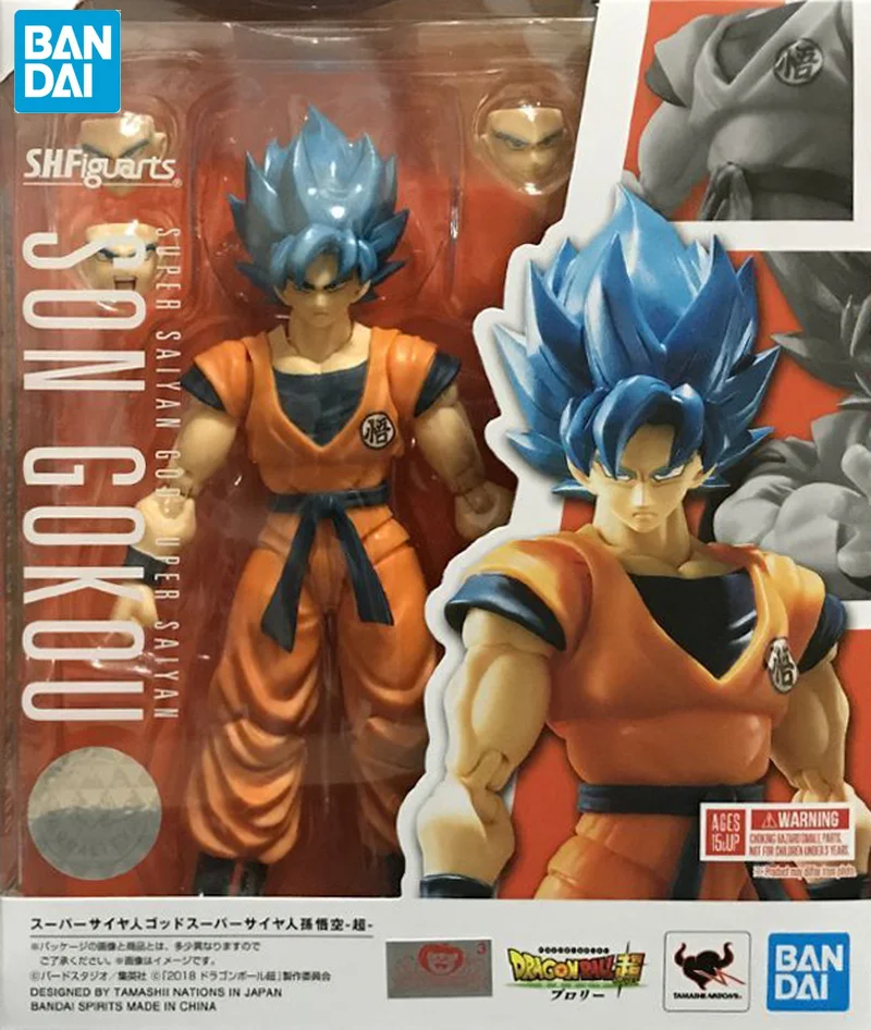 Фигурка Драконий жемчуг Оригинальная фигурка BANDAI Spirit Blue Hair Son Goku Super Saiyan God SS Dragon Ball