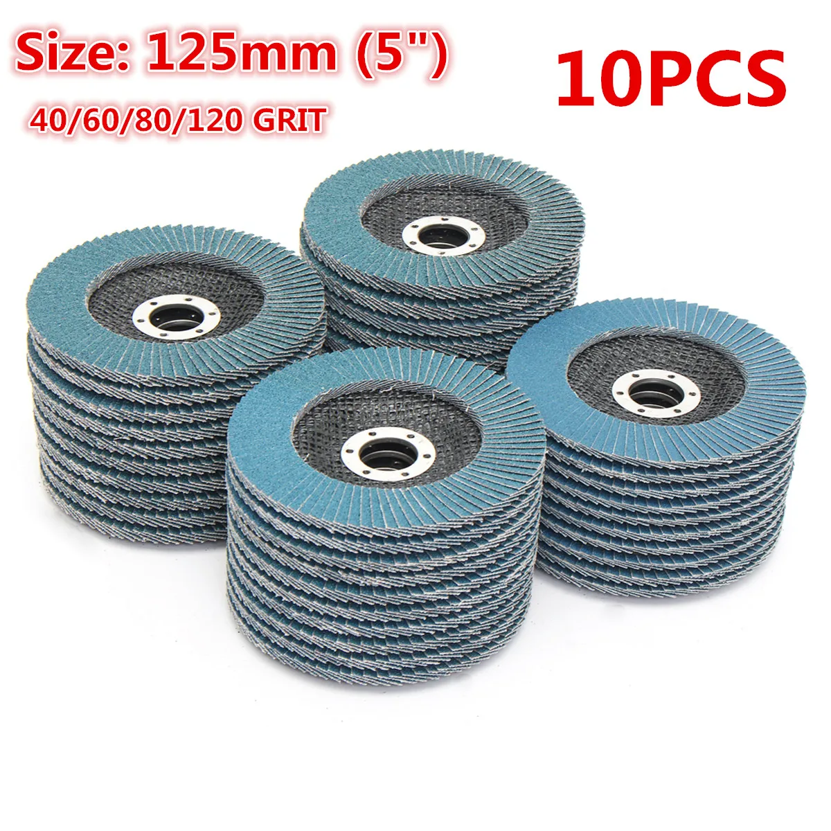 

10Pcs Grinding Wheels Flap Discs 125mm 40/60/80/120 Grit Angle Grinder Sanding Discs Metal Plastic Wood Abrasive Tool A65