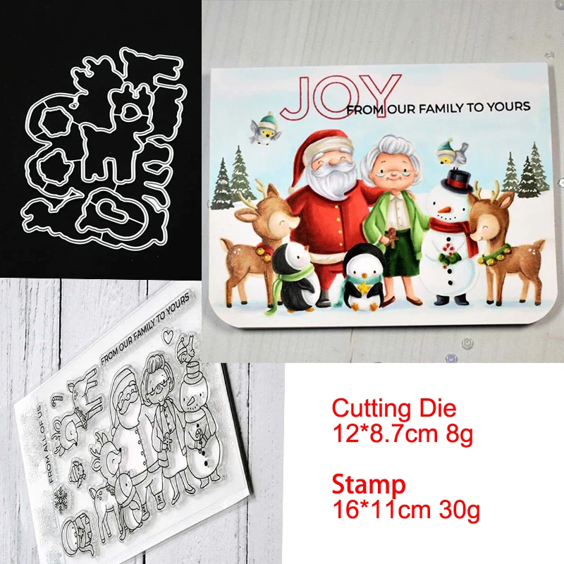 

Santa Claus and Reinde Metal Cutting Dies and Stamps Stencil for DIY Scrapbooking photo album Embossing Paper Cards