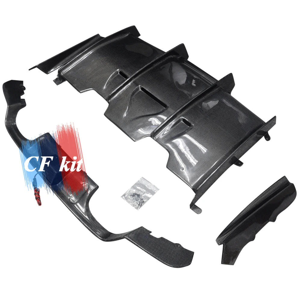 CF комплект задний диффузор Реальные углеродного волокна задняя губа спойлер для