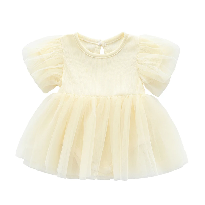 

Toddler Kids Baby Rompers Summer Girls Short Sleeves Rompers Newborn Baby Cotton Jumpsuit