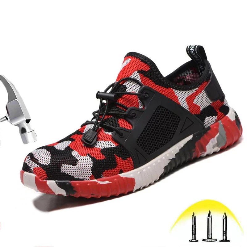 Мужская Рабочая обувь легкая дышащая с защитой от проколов и стальным