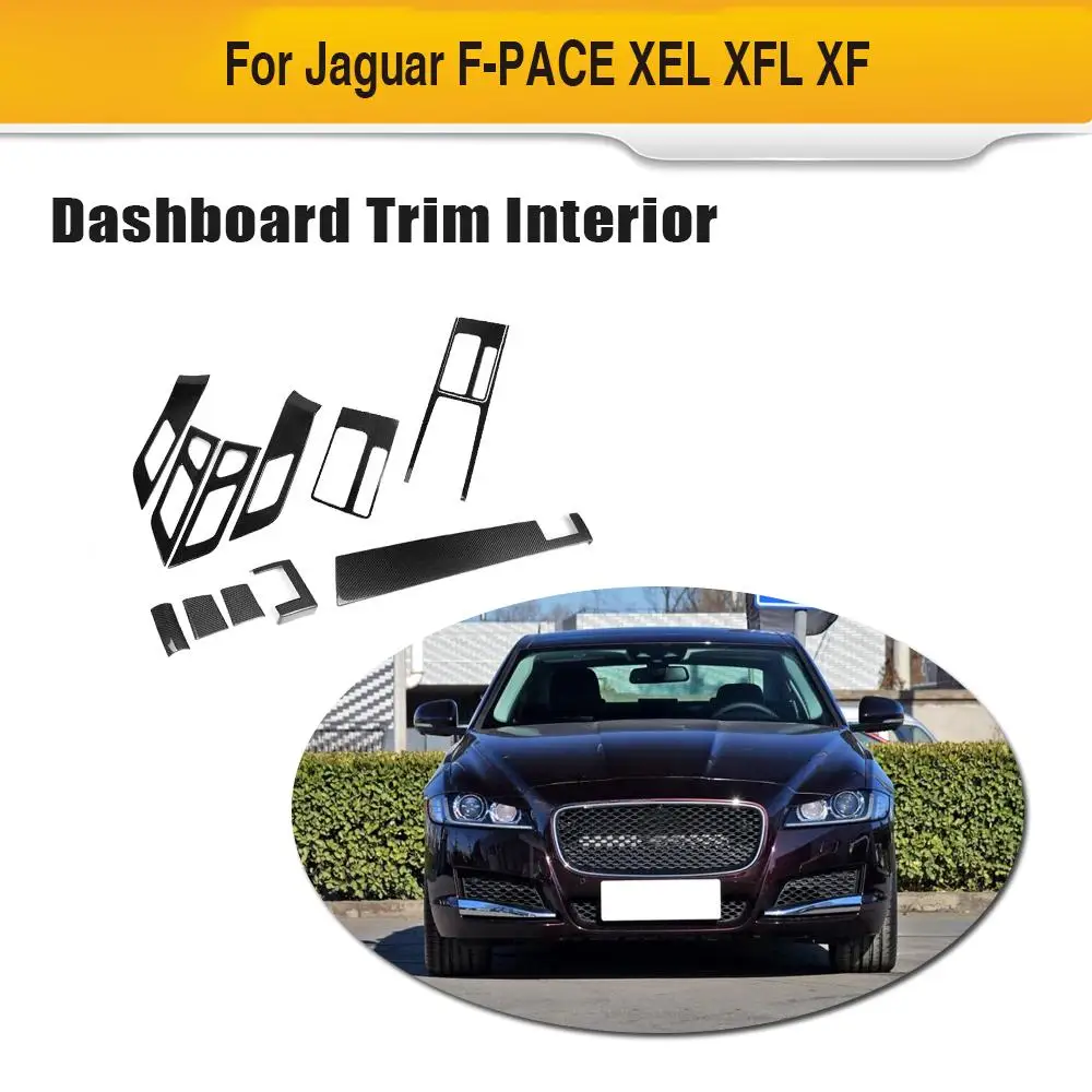 Углеродного волокна внутренняя отделка наклейки для Jaguar XF XFL 2016 2019 центр стека
