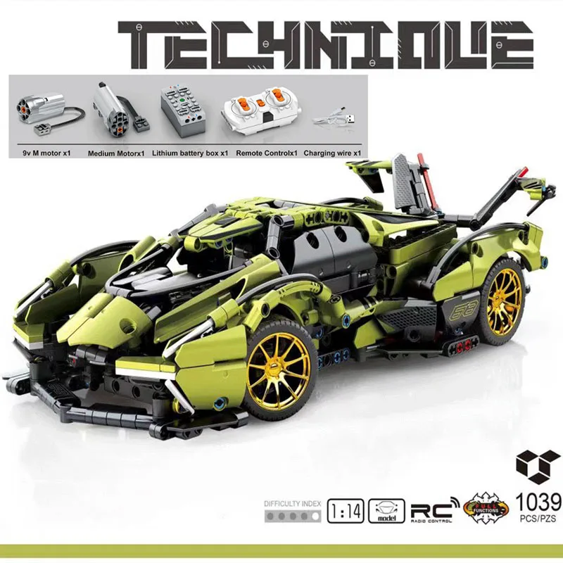 

1039 шт., Детский конструктор MOC V12, в масштабе 1:14