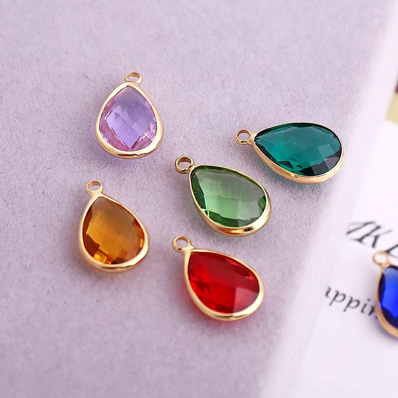 Подвески в виде капли воды кварцевые Кристальные опаловые синие фиолетовые