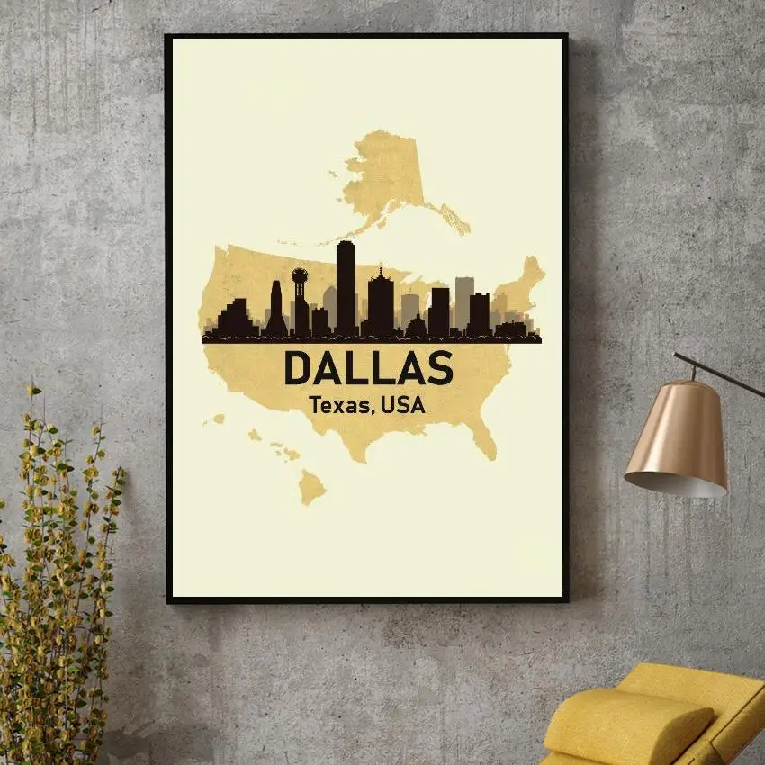 

Dallas USA Canvas Painting Wall Art Pictures Prints Home Decor Wall Poster Decoration for living Room