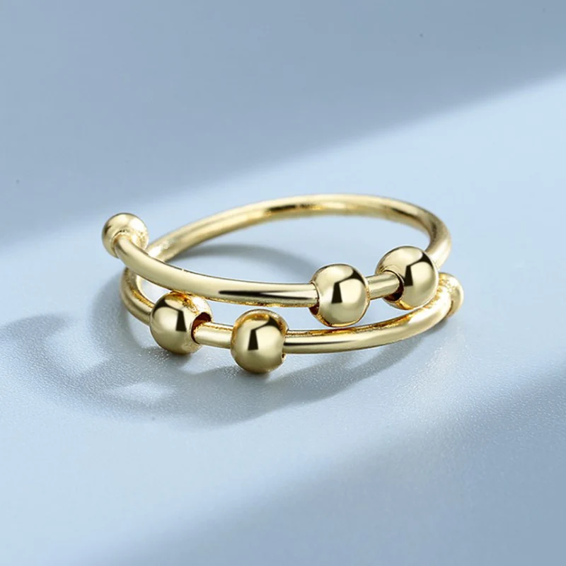 

Single Coil Spiral Ring Beads Anti Stress Anxiety Ring Toy For Girl Women