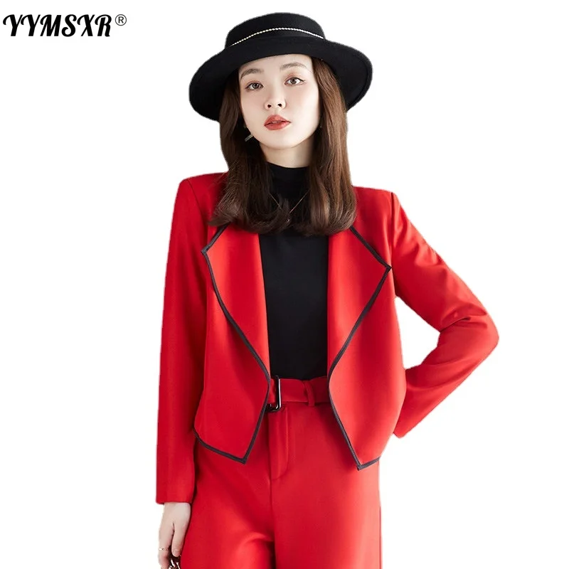 

Осенне-зимний новый женский профессиональный костюм с длинным рукавом, официальный костюм с расклешенными брюками, распродажа одежды для и...