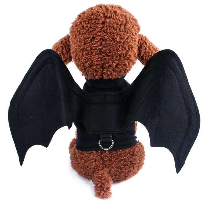 Bat Костюм на Хэллоуин для собаки, крылья летучей мыши, кошки, вампира, маскарадный костюм черного цвета для кошки, маскарадная Одежда для Хэллоуина, товары для домашних животных - Цвет: Bat