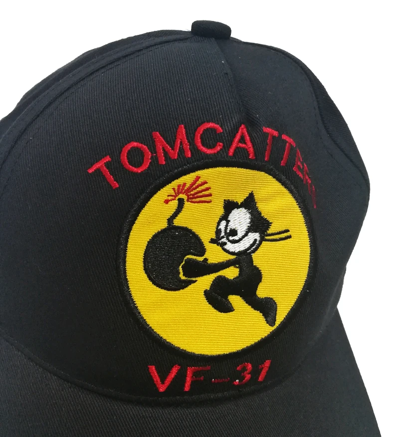 Темно-синий VF-31 Надпись Логотип Черная бейсбольная Кепка шляпа для мужчин Strapback