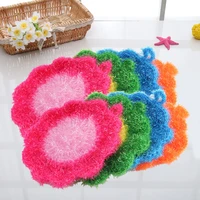 for washing cleaning cloth for dish scrubber sponge flower shaped non scratch cute home kitchen tableware wash tool bowls pan