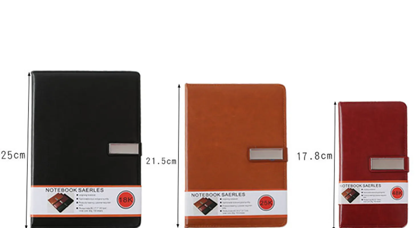

Business Fashion Notebook Office Wireless Plastic Assembly Notebook Leather 120 Sheets With Buckle 18K Diary School Stationery