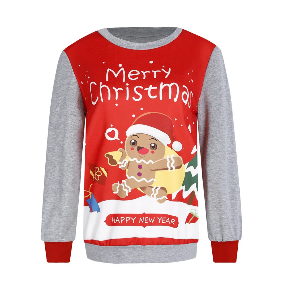 

Christmas Women Long Sleeve Hoodies O Neck Sweatshirt Printed Multicolor elements Tops Ladies Holiday Party Wear Casual Hoodies