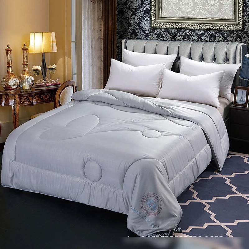 Шелковое стеганое одеяло из тутового шелка теплое зимнее для кровати King Queen