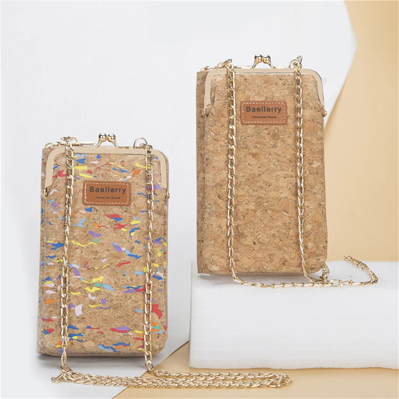 

2021 New Mobile Phone Bag Female Large-capacity Messenger Bag Fashion Wood Grain Multi-card Position Ladies Wallet