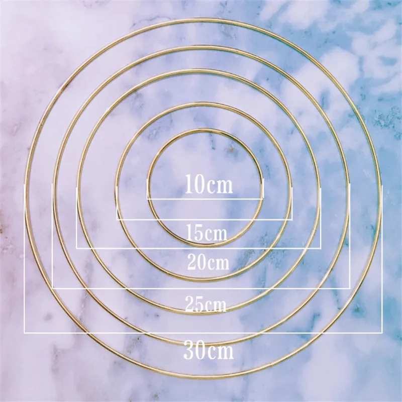 8-30 см больше размеров золотого металлического венка кольца DIY для ловли мечты