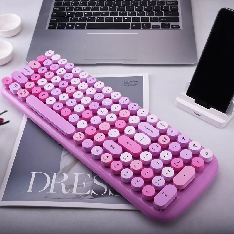 2 4G Беспроводная игровая клавиатура мышь набор двойной режим Bluetooth для ПК геймера