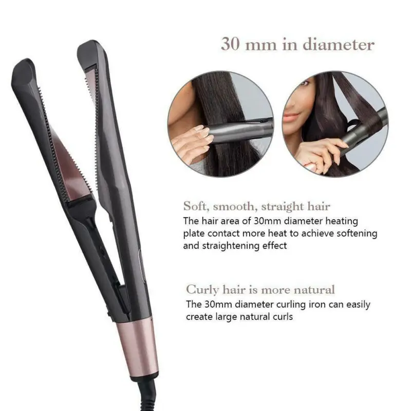 

2 in 1 Hair Straightener Professional Curler Curl Styler Ceramic 230C Salon New