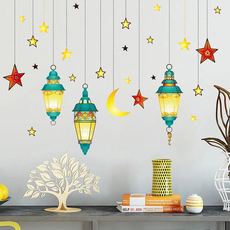 

Middle East Moon Green Chandelier Star Bedroom Wall Beautification Decoration Wall Sticker