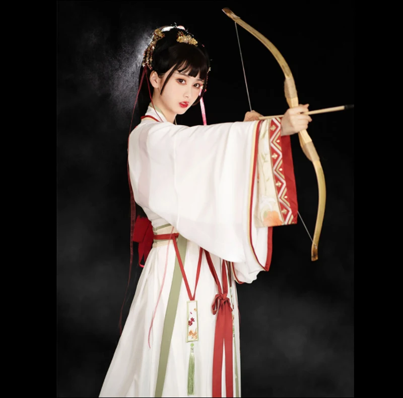 Оригинальный Женский костюм Hanfu с вышивкой в старинном китайском стиле для