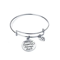 always sisters always there bracelets best friend family bangle thank you heart bangle girls sister birthday gift