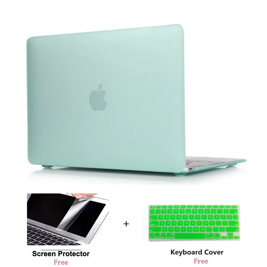Новый матовый чехол для ноутбука + защита экрана (подарок) клавиатуры Apple Macbook Pro