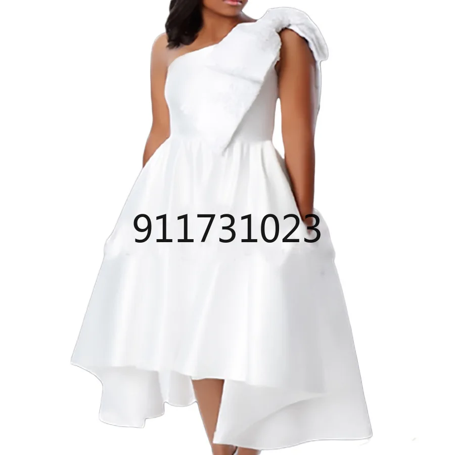 Модное пикантное платье на одно плечо с бантом для вечеринки в честь Дня Рождения