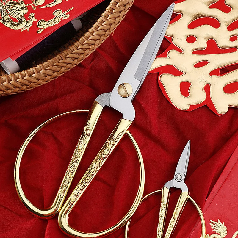 Нержавеющая сталь Швейные золотые ножницы короткий резак прочные винтажные