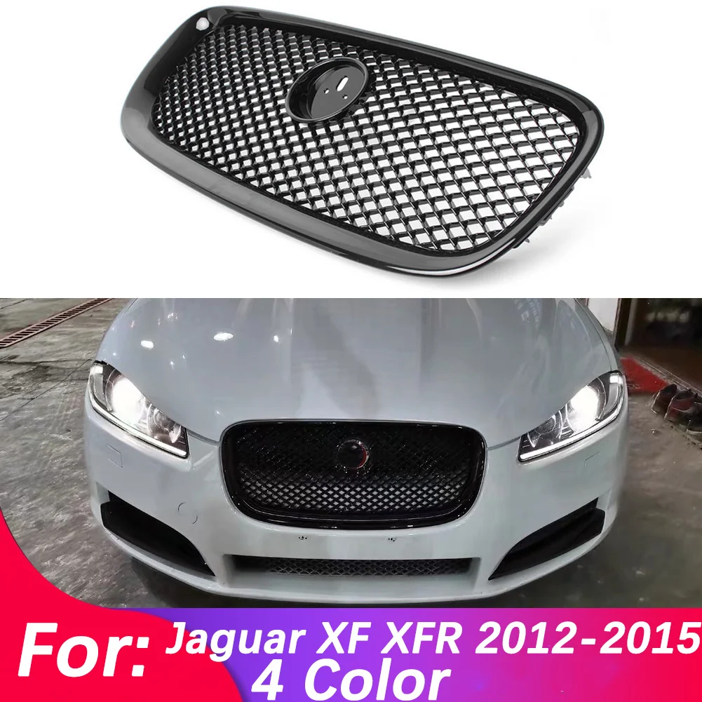 Car Accessory Front Bumper Grille Centre Panel Styling Upper Grill For Jaguar X260 XF XF-R 2012 2013 2014 2015 W/LOGO 12-15