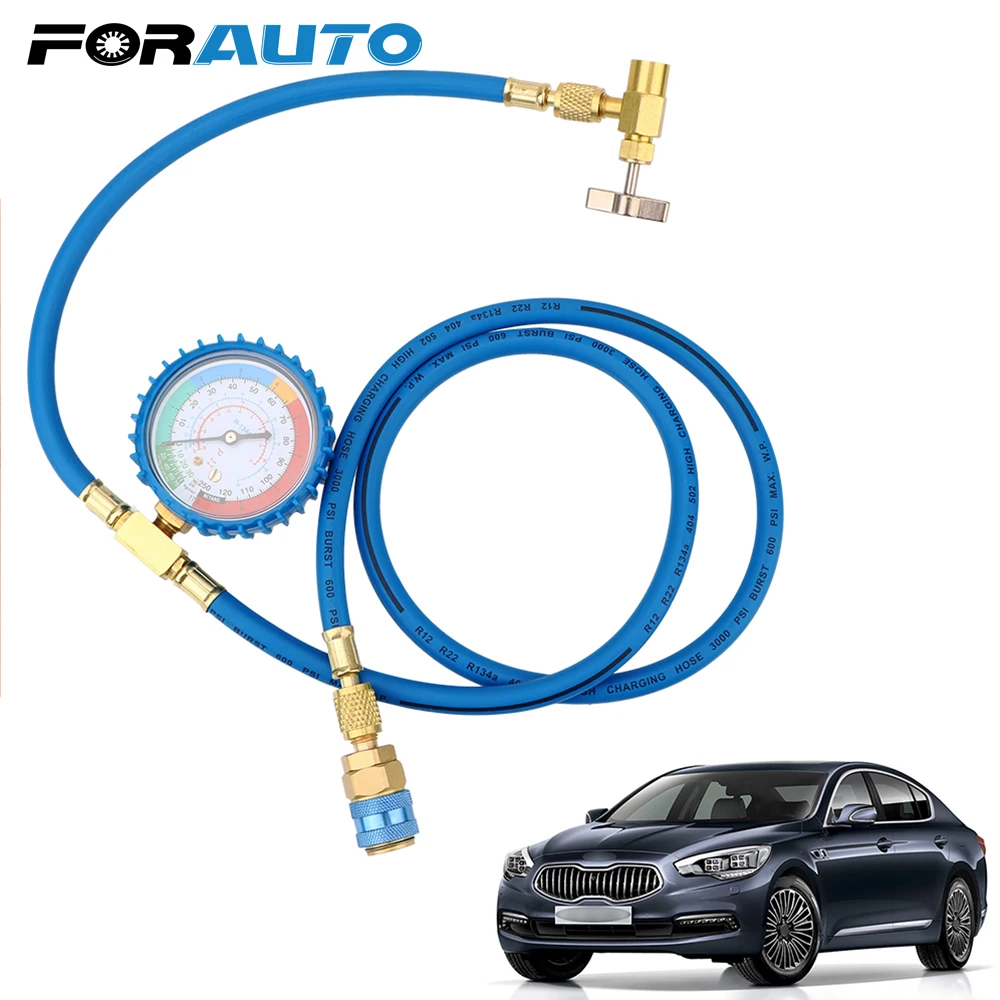 

FORAUTO Pressure Gauge Measuring Kit Reparing Tools R134A Car Air Conditioning Refrigerant Recharge Hose Car Accessories