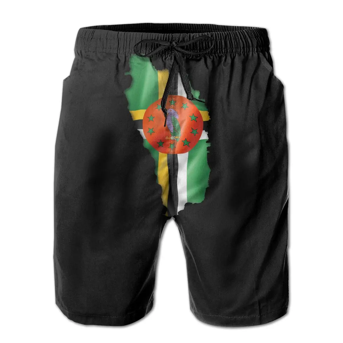 

Beach Breathable Quick Dry Funny Novelty R333 Loose Dominica Flag Country Shape Gift For Dominican Hawaii Pants
