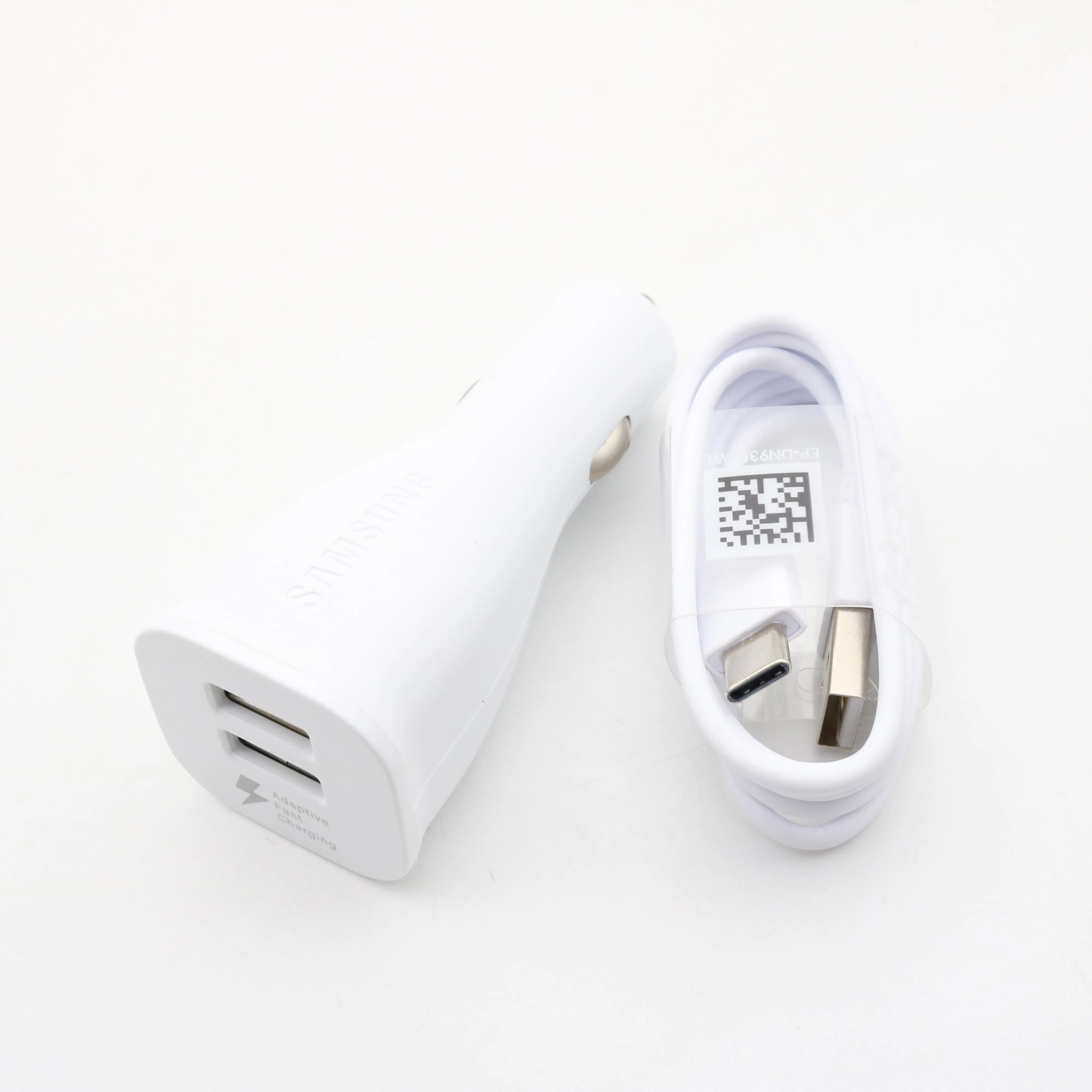 Автомобильное зарядное устройство Samsung с двумя USB портами и кабелем Micro Type C для