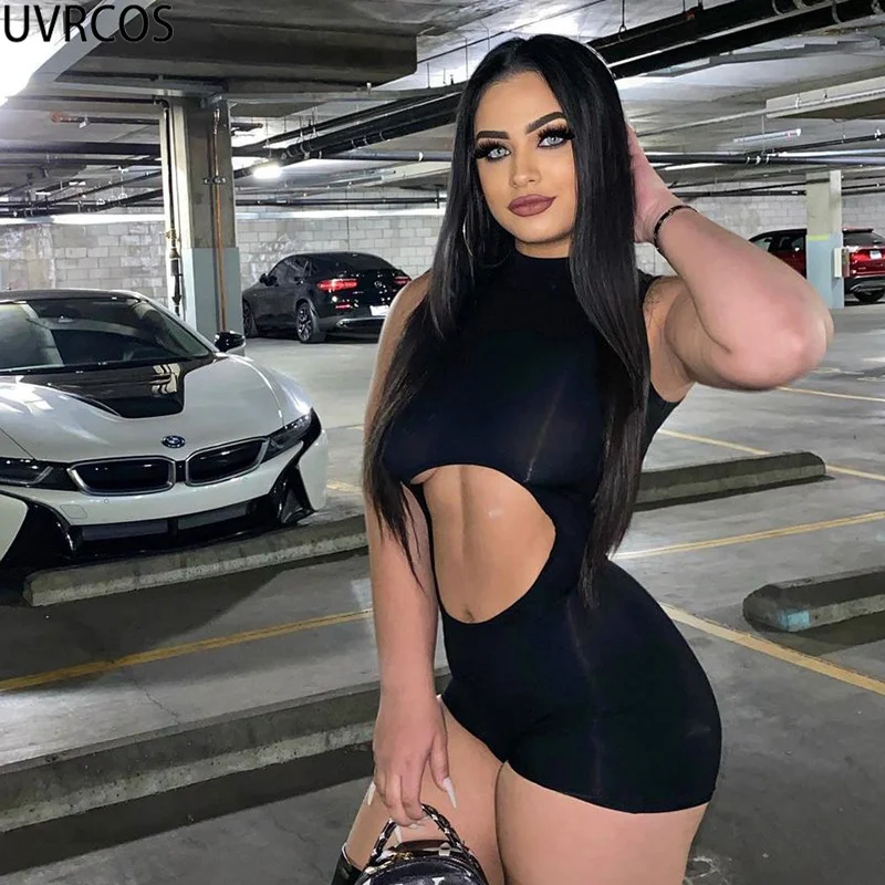 

Женская комбинация без рукавов UVRCOS, однотонная эластичная Облегающая комбинация без рукавов, комбинация, лето 2021