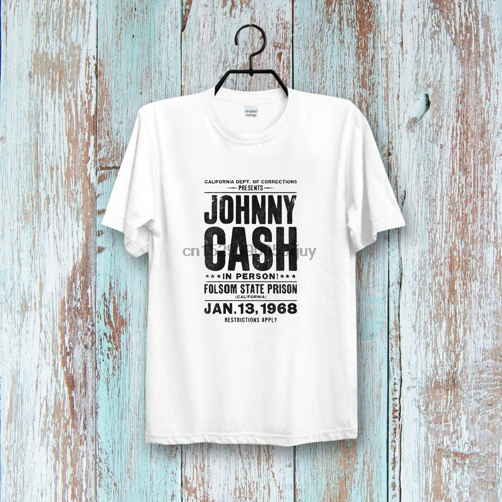 Футболка с постером Джонни кэш фолсон из государственной тюрьмы крутая ретро