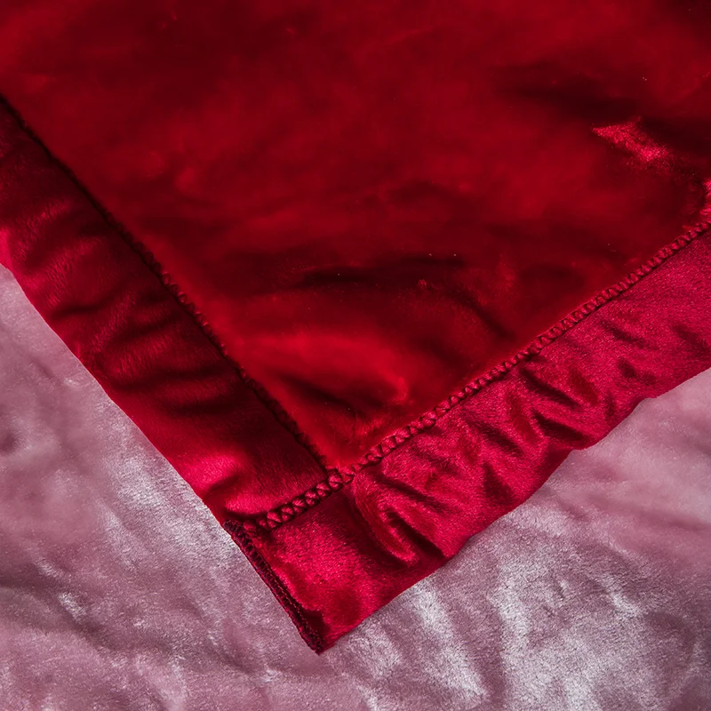 Красное роскошное Европейское стильное флисовое покрывало из ткани наволочки