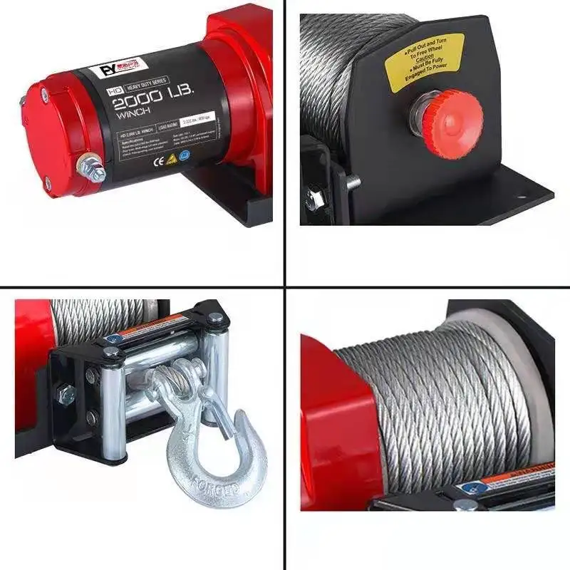 2000 lbs ATV/UTV Electric Winch Steel Cable ATV Off-road 12V/24V With 8M Rope | Инструменты