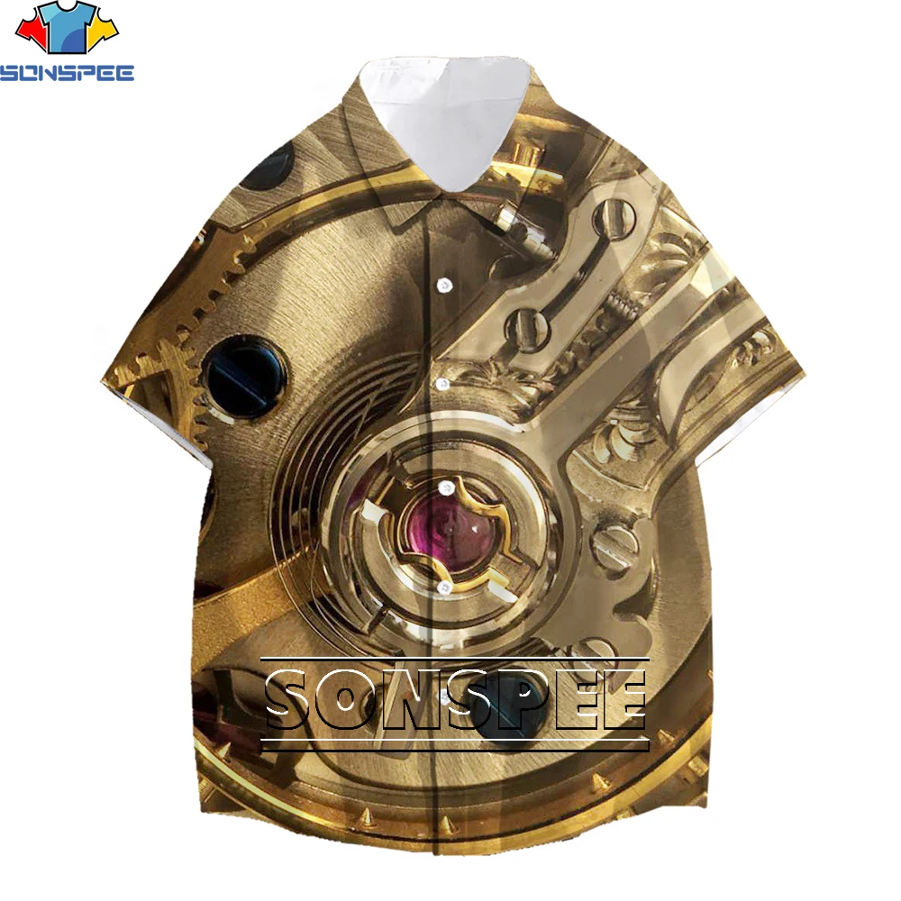 

SONSPEE 3D Printing Fashion Big Watch Men's T-shirt Hour Hand Summer Hip-hop Funny Tops Kids Breathable Loose Oversized Tops