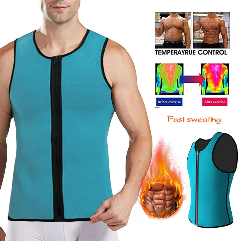 Мужской корректирующий жилет для тела сауна тренировочная рубашка с двойным
