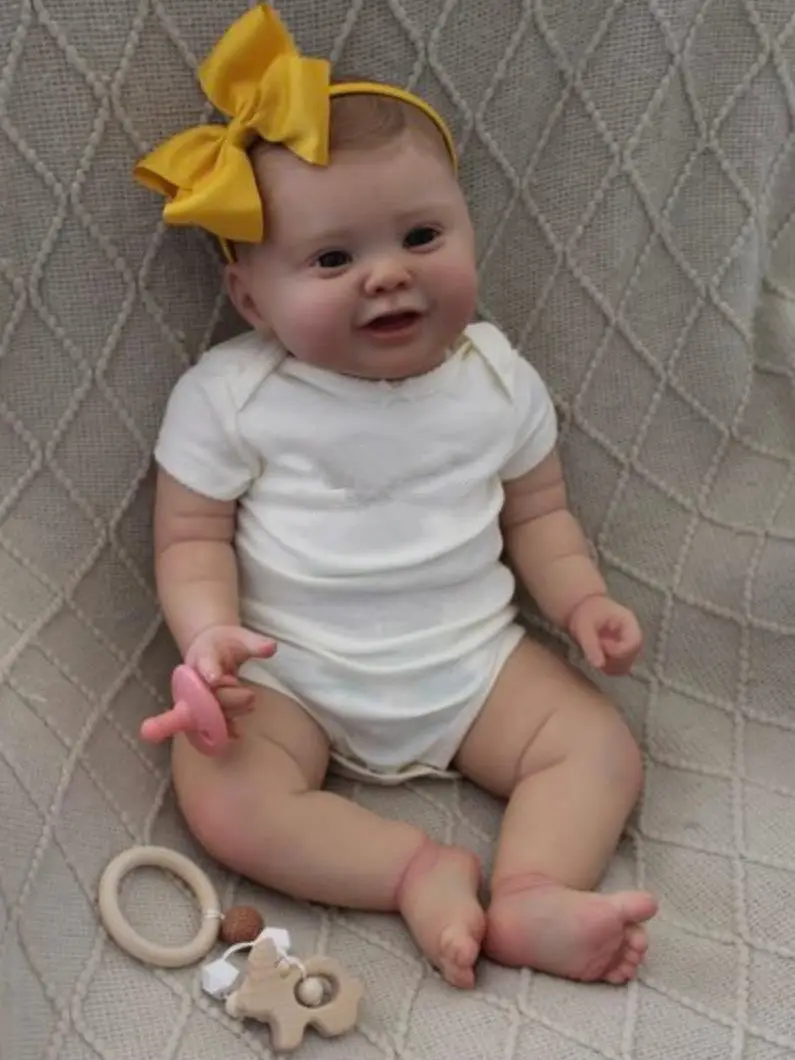 

3D Paint Skin With Vein 60 CM Soft Silicone Reborn Baby Doll Toy For Girl Big Size Fat Cloth Body Princess Toddler Handmade Bebe