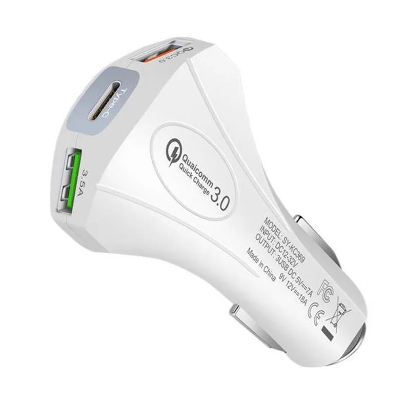 Быстрое зарядное устройство 3 0 type c автомобильное адаптер 7A QC3.0 Turbo Быстрая
