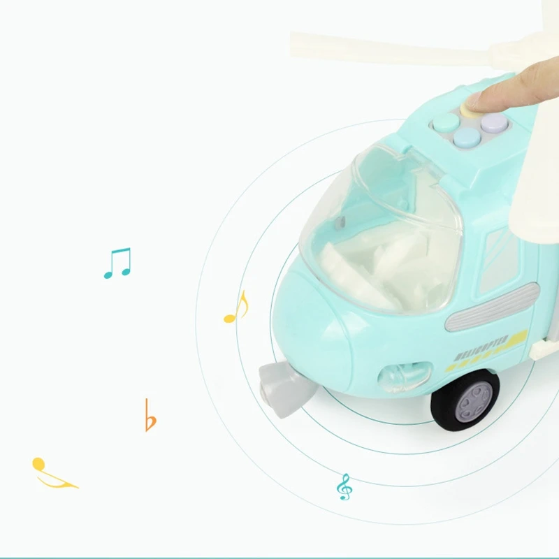 

Friction Powered Toy Helicopter for Kids with Lights and Sounds