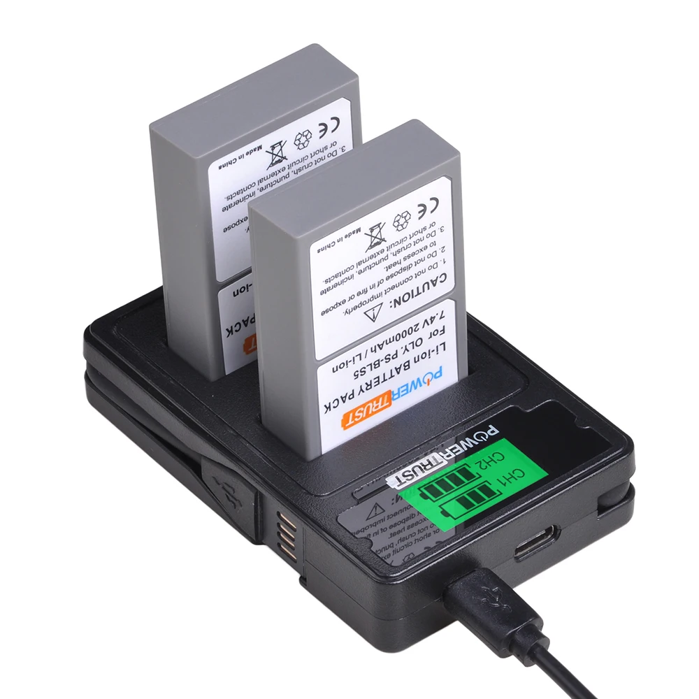 PowerTrust 2000 мА · ч PS BLS5 BLS50 аккумулятор + зарядное устройство для Olympus|Цифровые