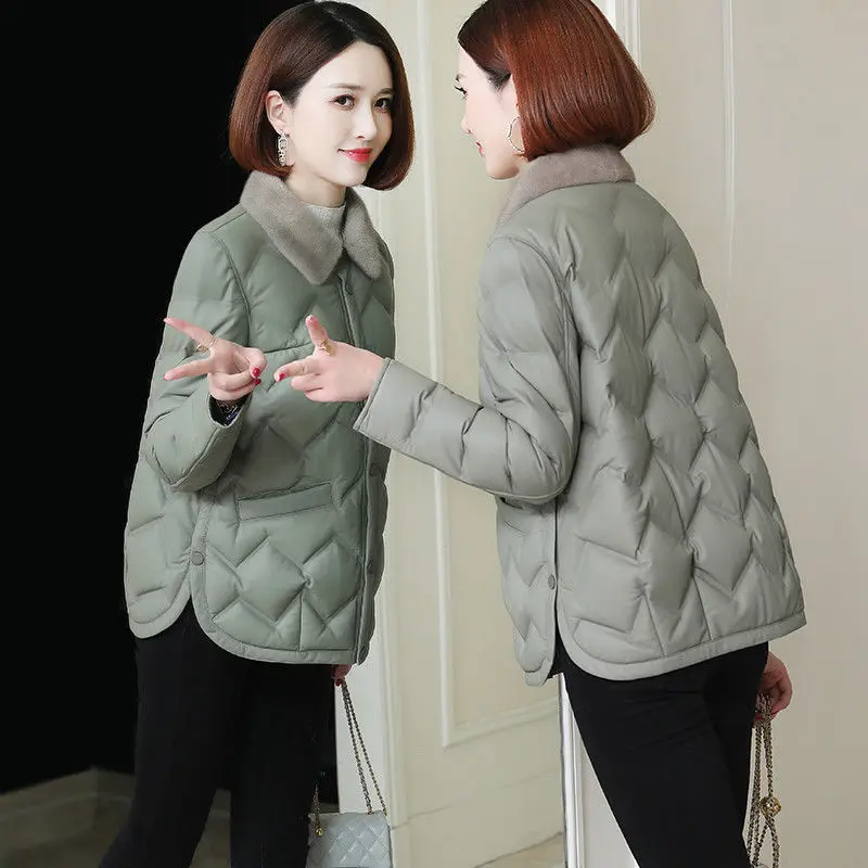 

Женская куртка из искусственной кожи, с отложным воротником, 4XL