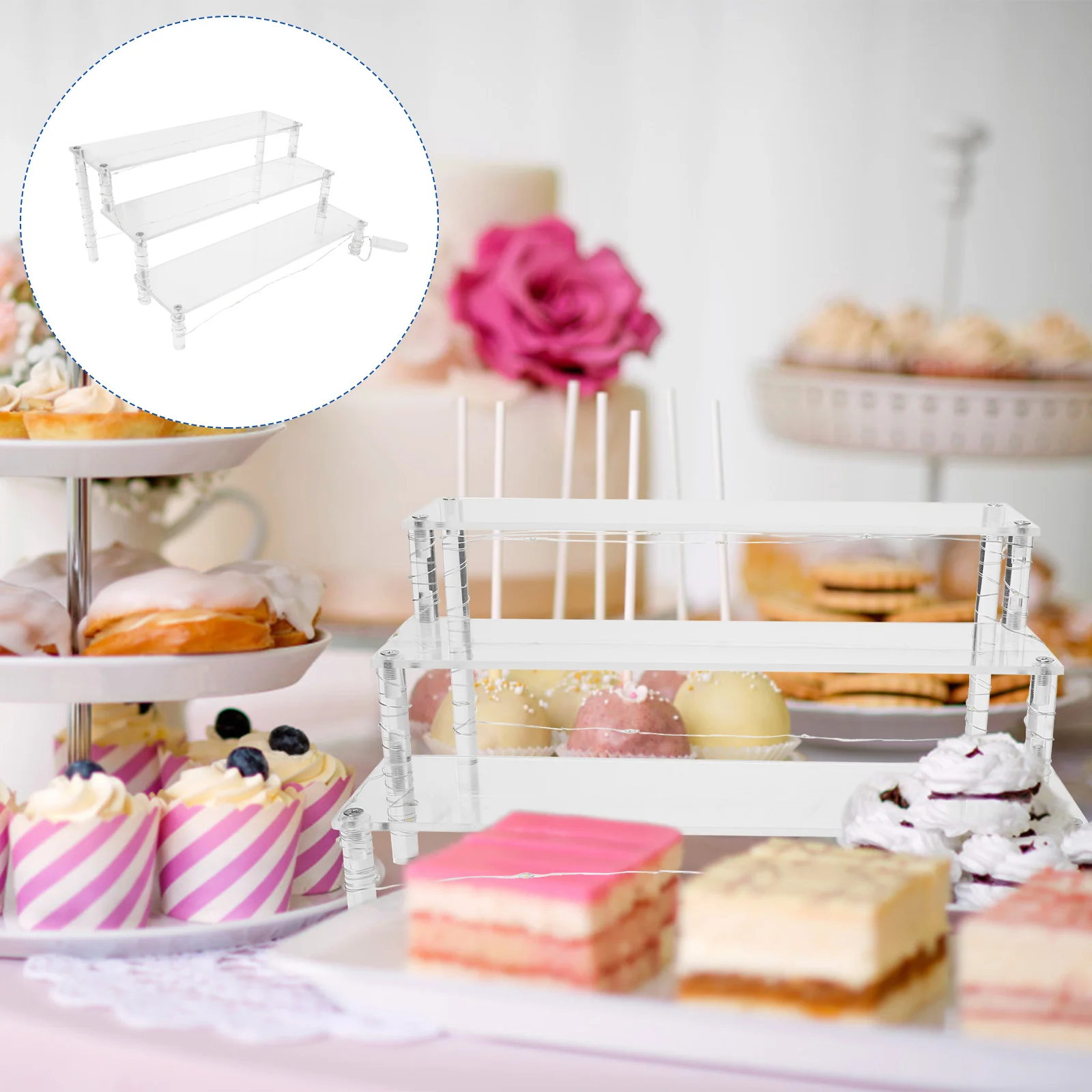 

Подставка для хранения ювелирных изделий, прозрачная стойка со светодиодным дисплеем, подставка для хранения фигурок