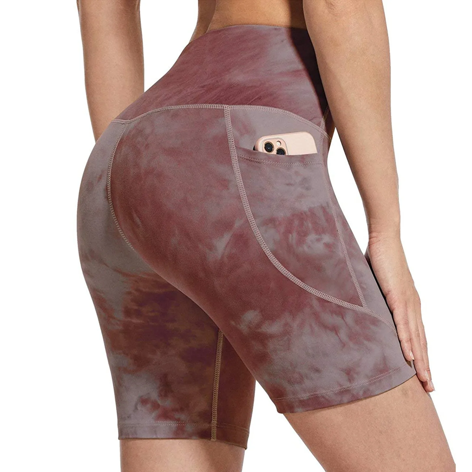 

Plus Size Running Yoga Seamless Shorts Women Tie Dye Push Up High Waist Fitness Short Female Slim Workout Legging Dropship 2021