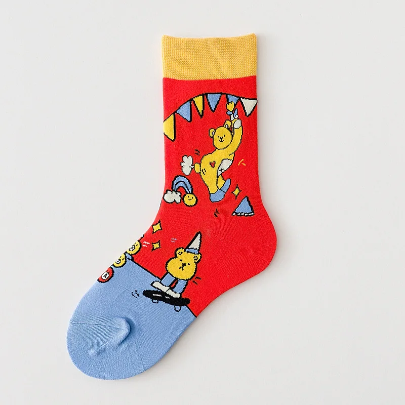 Носки PEONFLY женские хлопок носки на весну и осень с принтом | Женская одежда