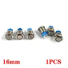 Металлический кнопочный переключатель, 16 мм, кольцевая кнопка, символ питания, Водонепроницаемая светодиодный светильник ка, самоблокировка, кнопка самосброса 1NO1NC, 5 В, 12 В, 220 В