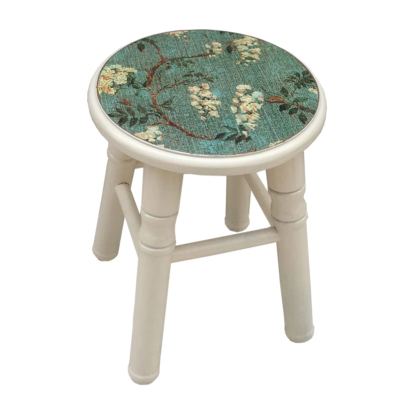 

New European Style Low Bench Solid Wooden Foot Furniture Change Shoe Tea Table Round 32 High Bagga