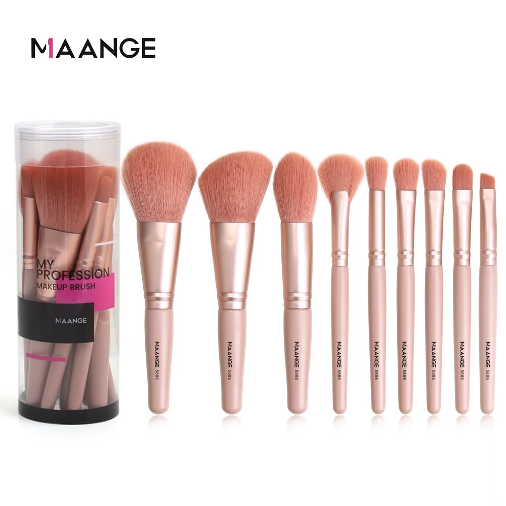 

MAANGE 9 Makeup Brush Set Round Barrel Beauty Tool Makeup Tool Brush Set Eye Make Up Brush Cosmetic Brushes